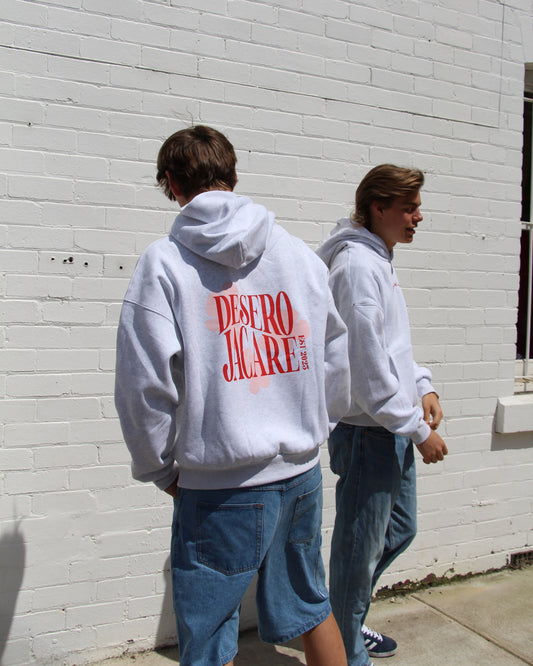 OVERSIZED HOODIE I GREY AND RED