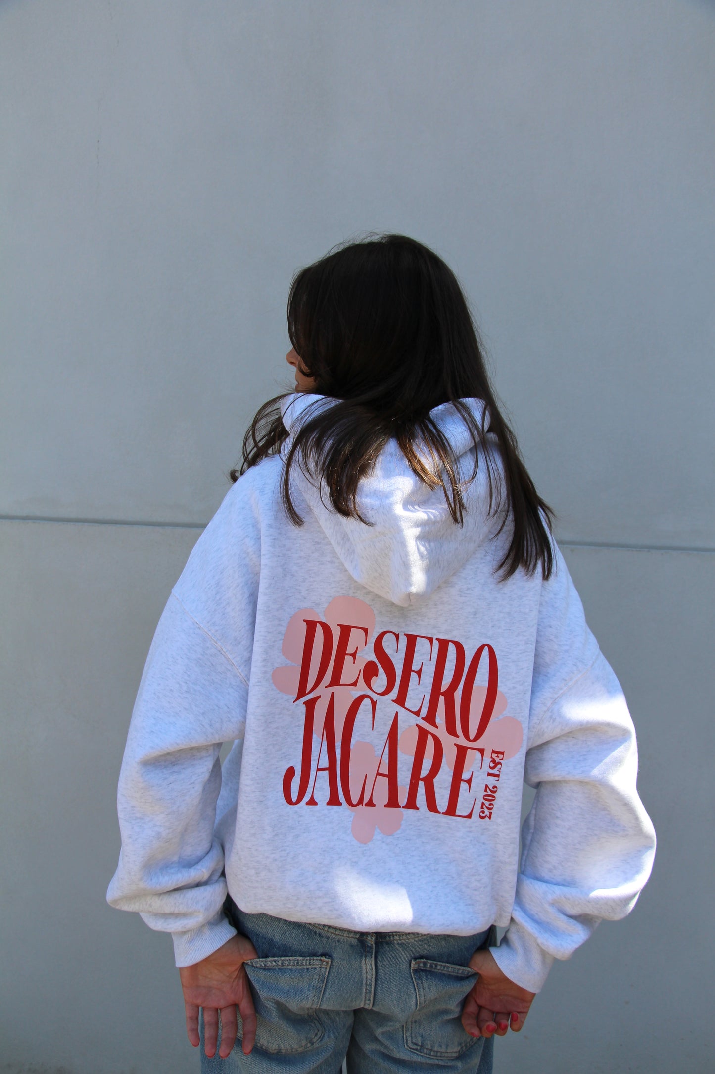 OVERSIZED HOODIE I GREY AND RED