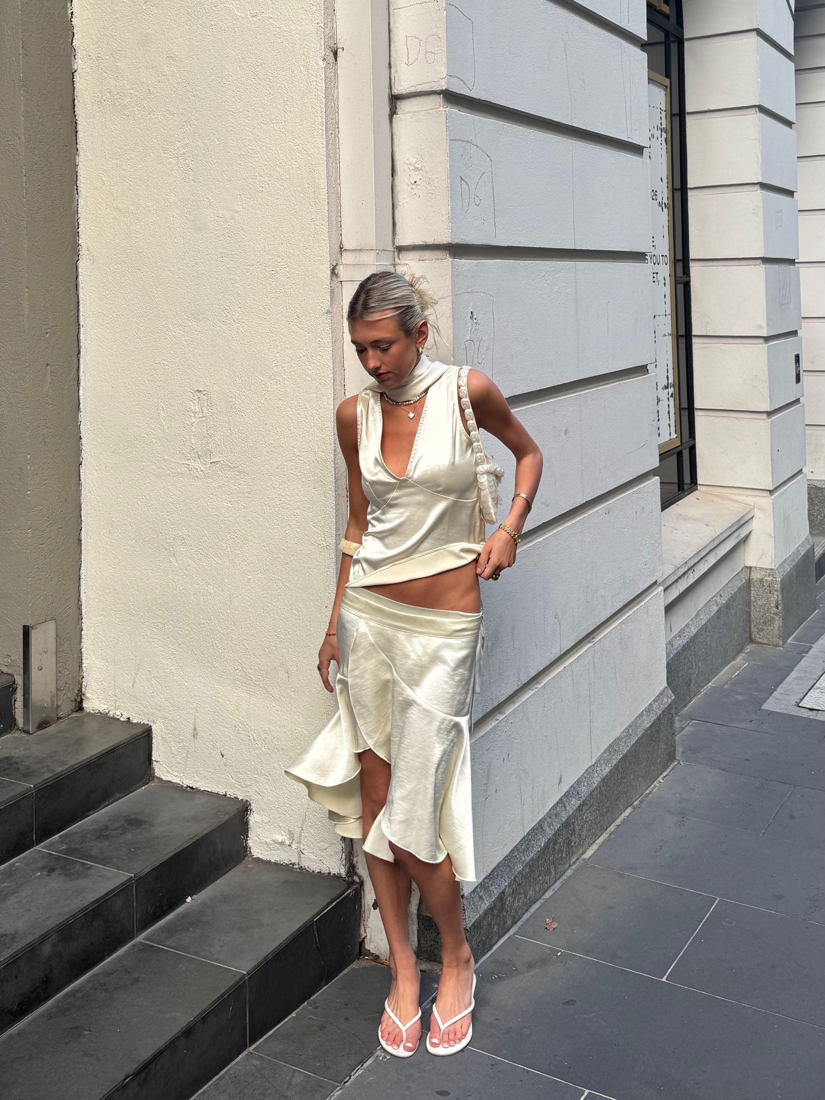 TAORMINA TOP + SCARF (sand)