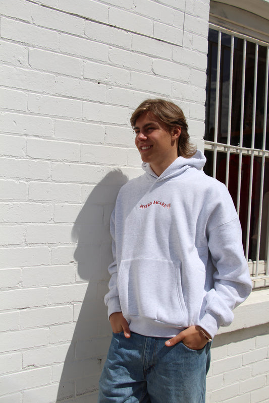 OVERSIZED HOODIE I GREY AND RED
