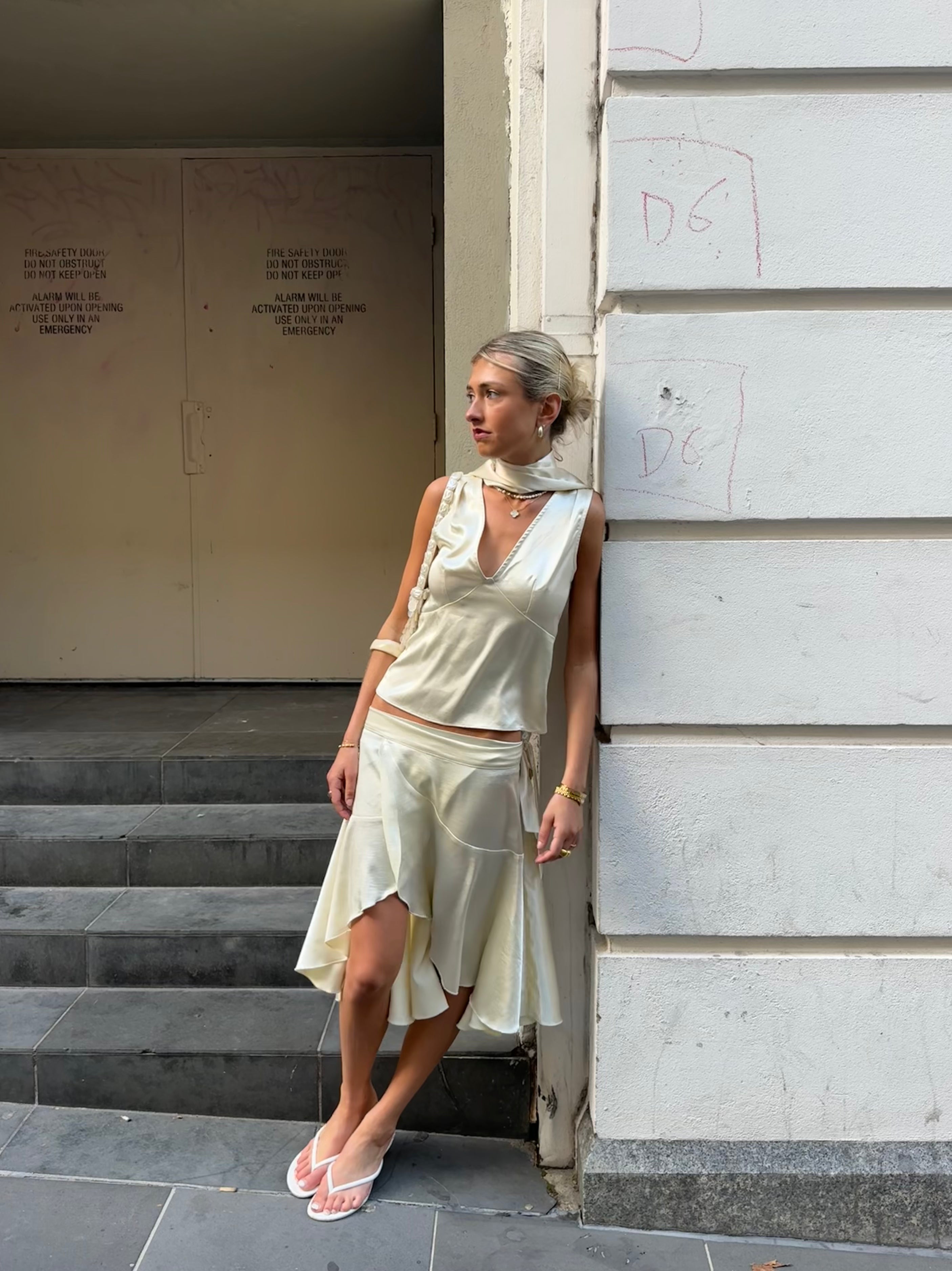 TAORMINA TOP + SCARF (sand)